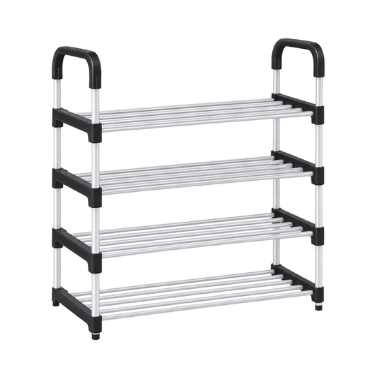 40cm black 4 Layers metal shoe rack for indoor shoe storage